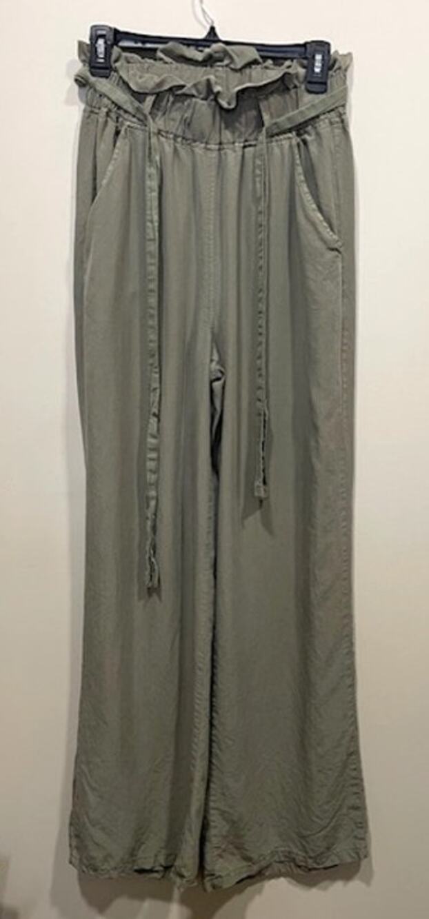 Thread & Supply Green Drawstring Pants Wide Led Soft Knit Women's Sz Sm